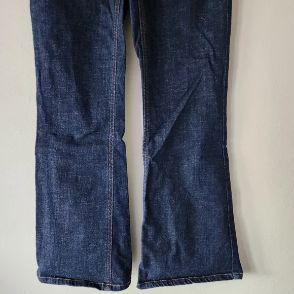 GLO JEANS FLARE Dark Wash Denim Blue Jeans Small Bell Bottom Flare Jeans Size 11 - Picture 5 of 14